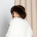 Mink Hat Women, Real Fur Knitted Hat with Fox Fur Trim, Fluffy Bucket Hat, Winter Womens Hat, Soft Winter Headwear for Her, Fuzzy Mink Hat