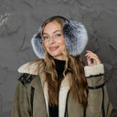 Silver Fox Fur Earmuffs for Her, Large Fluffy Earmuffs, Fashion Winter Earwarmer, Fur Accessories for Cold Weather, Teen Girl Christmas Gift