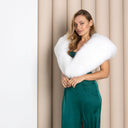 Elegant White Fox Fur Shawl, Real Fur Bridal Wrap, Luxury Wedding Stole for Bride, Evening Shoulder Wrap, Fuzzy Shawl Cape, Fur Accessories