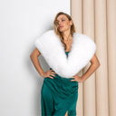 Elegant White Fox Fur Shawl, Real Fur Bridal Wrap, Luxury Wedding Stole for Bride, Evening Shoulder Wrap, Fuzzy Shawl Cape, Fur Accessories
