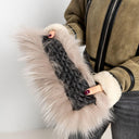 Luxury Real Fur Collar and Cuffs Set for Women, Natural Cool Beige Fox Scarf, Elegant Coat Accessory, Winter Fashion Gift, Anniversary Gift