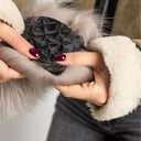 Luxury Real Fur Collar and Cuffs Set for Women, Natural Cool Beige Fox Scarf, Elegant Coat Accessory, Winter Fashion Gift, Anniversary Gift