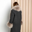 Luxury Real Fur Collar and Cuffs Set for Women, Natural Cool Beige Fox Scarf, Elegant Coat Accessory, Winter Fashion Gift, Christmas Gift