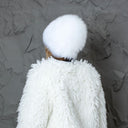 Oversized Fur Beanie, Fluffy Fox Fur Hat, Gray Real Fur Hat Women, Fur Winter Hat, Fuzzy Ladies Hats, Fur Accessories, Wife Birthday Gift