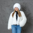 Oversized Fur Beanie, Fluffy Fox Fur Hat, Gray Real Fur Hat Women, Fur Winter Hat, Fuzzy Ladies Hats, Fur Accessories, Wife Birthday Gift