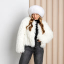 White Fox Fur Mongolian Hat, Real Fur & Leather Winter Hat, Warm Pill Box Hat, Fashion Women Hat, Winter Headwear, Anniversary Gift For Wife