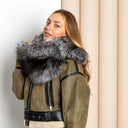 Oversized Fur Snood, Silver Fox Fur Collar, Detachable Collar, Natural Fur Collar, Fluffy Snood, Real Fur Scarf, Neck Wrap, Fur Neck Warmer