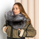 Oversized Fur Snood, Silver Fox Fur Collar, Detachable Collar, Natural Fur Collar, Fluffy Snood, Real Fur Scarf, Neck Wrap, Fur Neck Warmer