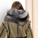 Oversized Fur Snood, Silver Fox Fur Collar, Detachable Collar, Natural Fur Collar, Fluffy Snood, Real Fur Scarf, Neck Wrap, Fur Neck Warmer