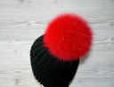 Hot Red Fur Pompom for Hat, Real Fox Fur Pom Pom, Fluffy Bommel, Detachable Pompon, Soft Fuzzy Pompom, Fur Accessories, Soft Furry Ball