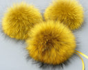 Real Fur Pom Poms, Ochre Fur Pompom, Raccoon Fur Pompoms, Detachable Pompom, Fluffy Pom Pom for Hat, Furry Bommel, Furry Hat Pompom For Her