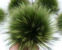 Raccoon Fur Pompom, Real Fur Pom Pom for Hat, Removable Pompom, Green Fluffy Pom Pom, Hat Accessories, Craft Supply, Fuzzy Bommel For Hat