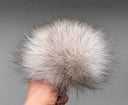 Real fur pom pom, Beige fluffy pompom, Fox tail fur pompom for hat, Puff fur ball, Furry bommel, Fuzzy pompon, Real fox fur pom pon for DIY