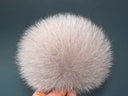 Beige Fur Pompom, Fuzzy Bommel, Real Fox Fur Pom Pom for Hat, Fur Accesory, Fluffy Pom Pon for Beanies, Furry Ball for Crafting, Hat Decor