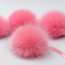 Fluffy Fur Pom Pom, Genuine Fur Pompom for Hats, Fuzzy Pink Pompom, Hat Decoration, Furry Ball, Detachable Pompom For Hat, Fur Accessories