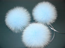 Light Blue Fur Pom Pom, Detachable Pompom For Hat, Large Pom Poms, Sky Blue Fur Ball With Ribbon, Fluffy Bommel, Real Fur Decor For Hat