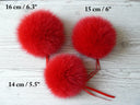 Hot Red Fur Pompom for Hat, Real Fox Fur Pom Pom, Fluffy Bommel, Detachable Pompon, Soft Fuzzy Pompom, Fur Accessories, Soft Furry Ball