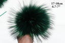 Raccoon Fur Pompom, Green Pom Poms for Hat, Tie On Fur Pom Pom, Removable Fluffy Bommel, Craft Supply, Detachable Raccoon Fuzzy Pompon