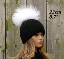 White Large Pompom, Raccoon fur pompom for hat , White Fur, Detachable pompoms, White Luxury Pom Pom, White PomPom, Gift for Her