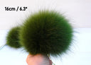 Raccoon Fur Pompom, Real Fur Pom Pom for Hat, Removable Pompom, Green Fluffy Pom Pom, Hat Accessories, Craft Supply, Fuzzy Bommel For Hat