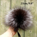 Silver fox fur pompom, Fluffy pom pom for hat, Large fur pompom, Real fur pom pom for hat, Detachable pompoms