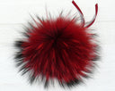 Real Raccoon Fur Red Pompom For Hat, Detachable Fluffy Pompom, Genuine Fur Pompoms, Hat Accessories, Fuzzy Bommels, Pompom For Kids Hat