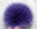 Violet fur pompom for hat, Fur pom poms with ribbons, Pompons for crafts, Purple fluffy bommel, Fuzzy balls, Sewing pom pom, Fur hat Decor