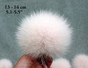 Pink fur pom pom for hat, Fox fur pom pom for beanie, Fluffy pompom, Powder pink fur pompom, Fox fur bommel, Large pom pom, Real fur pompom