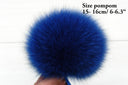 Bright Blue Fur Pompom for Hat, Fur Pom Pom, Fox Gur Pom Pon, Large Furry Ball, Detachable Pompon, Attachable Fuzzy Bommel, Fluffy Bubble