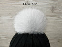 Real Fur Pom Pom, Light Gray Fur Pompom for Hat, Fox Fur Pom, Detachable Pompom, Silver Fox Pom Pon