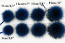Blue fur pom pom for hat, Raccoon real fur pompoms, Removable fluffy pompon, Hat accessories, Craft supply, Fuzzy bommel with ribbons