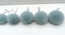 Detachable Pom Pom, Blue Fur Pom for Hat, Large Furry Ball, Gray Fur Accessory, Fox Fur Pom Pom, Real Fur Hat Decor, DIY Gift for Daughter
