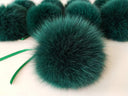 Green Fur Pom Pom, Green Fox Fur Pompom, Green Furry Pom Pom Hat, DIY Pom Poms, Pom-Pom for Knitted Hat, Fox Pom Pom, Pom Pom Fur Balls