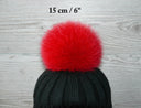 Hot Red Fur Pompom for Hat, Real Fox Fur Pom Pom, Fluffy Bommel, Detachable Pompon, Soft Fuzzy Pompom, Fur Accessories, Soft Furry Ball