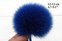 Bright Blue Fur Pompom for Hat, Fur Pom Pom, Fox Gur Pom Pon, Large Furry Ball, Detachable Pompon, Attachable Fuzzy Bommel, Fluffy Bubble