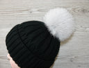 Real Fur Pom Pom, Light Gray Fur Pompom for Hat, Fox Fur Pom, Detachable Pompom, Silver Fox Pom Pon