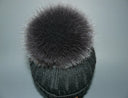 Fox Real Fur Pom Pom, Fluffy Pompom, Dark Gray Fur Pompon, Detachable Pom Pon, Dark Fur Accessory, Real Fox Pom Pom, Fluffy Bommel