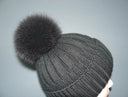 Fox Real Fur Pom Pom, Fluffy Pompom, Dark Gray Fur Pompon, Detachable Pom Pon, Dark Fur Accessory, Real Fox Pom Pom, Fluffy Bommel