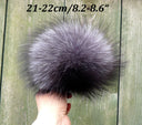 Silver fox fur pompom, Fluffy pom pom for hat, Large fur pompom, Real fur pom pom for hat, Detachable pompoms