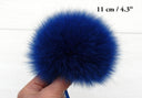 Bright Blue Fur Pompom for Hat, Fur Pom Pom, Fox Gur Pom Pon, Large Furry Ball, Detachable Pompon, Attachable Fuzzy Bommel, Fluffy Bubble