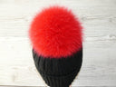Hot Red Fur Pompom for Hat, Real Fox Fur Pom Pom, Fluffy Bommel, Detachable Pompon, Soft Fuzzy Pompom, Fur Accessories, Soft Furry Ball