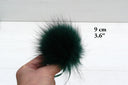 Raccoon Fur Pompom, Green Pom Poms for Hat, Tie On Fur Pom Pom, Removable Fluffy Bommel, Craft Supply, Detachable Raccoon Fuzzy Pompon