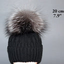 Silver fox fur pompom, Fluffy pom pom for hat, Large fur pompom, Real fur pom pom for hat, Detachable pompoms
