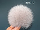 Beige Fur Pompom, Fuzzy Bommel, Real Fox Fur Pom Pom for Hat, Fur Accesory, Fluffy Pom Pon for Beanies, Furry Ball for Crafting, Hat Decor