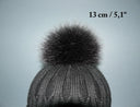 Fox Real Fur Pom Pom, Fluffy Pompom, Dark Gray Fur Pompon, Detachable Pom Pon, Dark Fur Accessory, Real Fox Pom Pom, Fluffy Bommel
