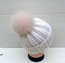 Pink fur pom pom for hat, Fox fur pom pom for beanie, Fluffy pompom, Powder pink fur pompom, Fox fur bommel, Large pom pom, Real fur pompom