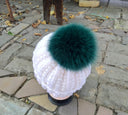 Green Fur Pom Pom, Green Fox Fur Pompom, Green Furry Pom Pom Hat, DIY Pom Poms, Pom-Pom for Knitted Hat, Fox Pom Pom, Pom Pom Fur Balls
