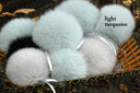 Detachable Pom Pom, Blue Fur Pom for Hat, Large Furry Ball, Gray Fur Accessory, Fox Fur Pom Pom, Real Fur Hat Decor, DIY Gift for Daughter