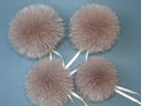 Fur Pom Balls, Real Fur Pom Pom For Hats, Fluffy Ball For DIY, Beige Fox Fur Pompom For Beanies, Detachable Pompons Decor, Fur Bommel