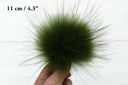 Raccoon Fur Pompom, Real Fur Pom Pom for Hat, Removable Pompom, Green Fluffy Pom Pom, Hat Accessories, Craft Supply, Fuzzy Bommel For Hat